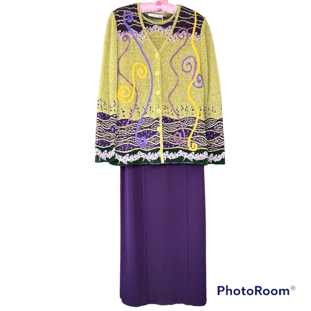 Didier Parakian Wool Skirt Set Size M/L Nwt